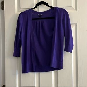 Gap Three Quarter Sleeve Purple Cardigan